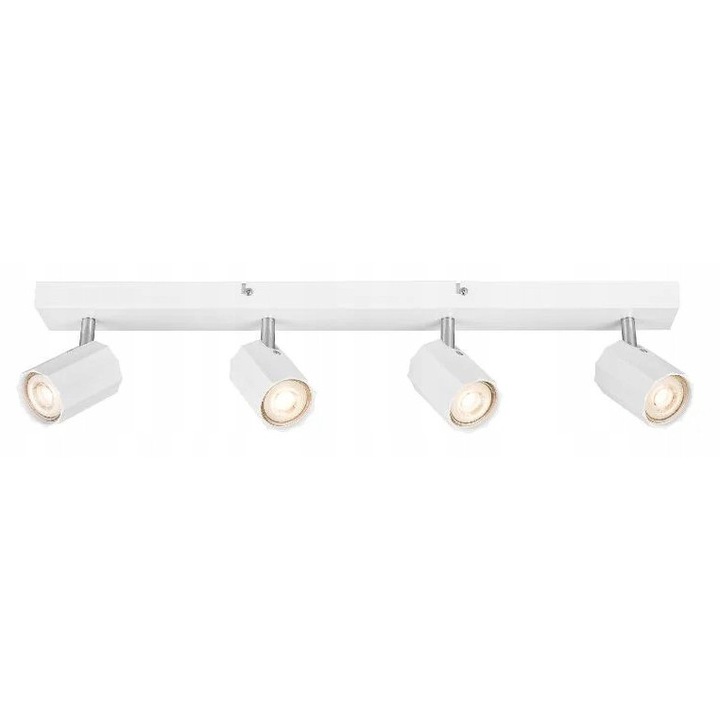 Plafoniera cu sporturi, Alb, 4xLED