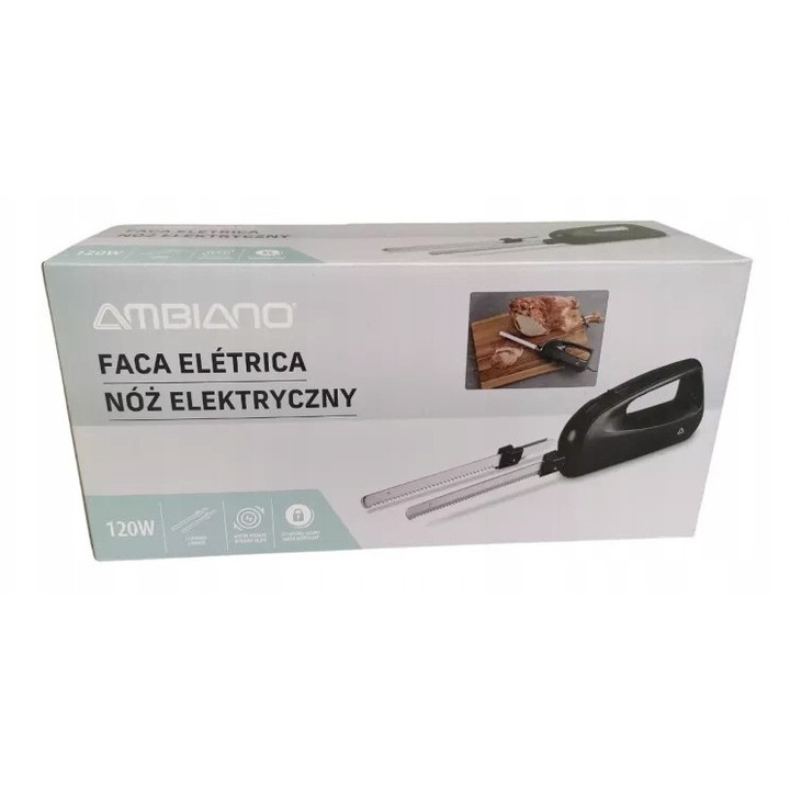 Cutit electric Ambiano 120 W, inox, set cu complet de lame, 230 V