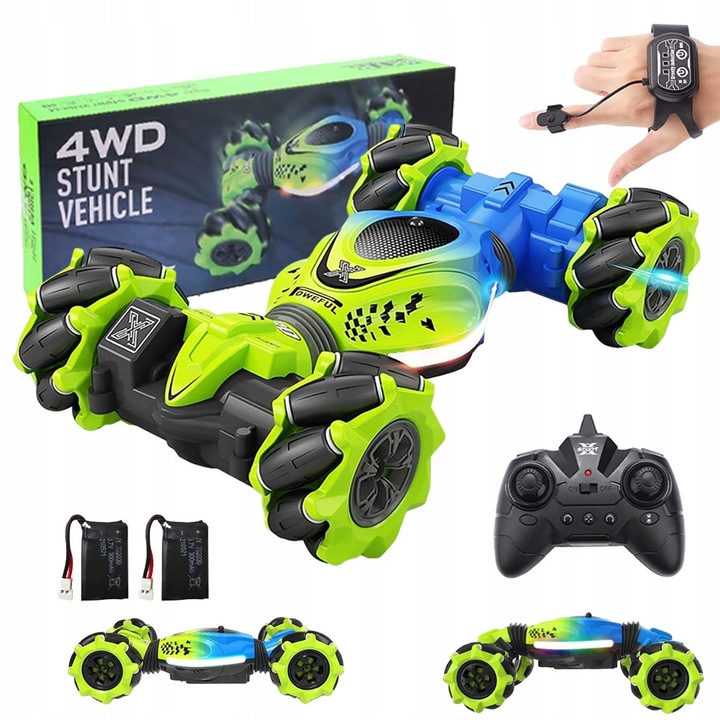 Masinarca cu telecomanda 4WD, gesturi, constructie rezistenta, 2.4 GHz, dimensiuni 18x10x5.5cm, set complet