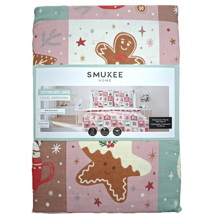 Ágynemű garnitúra, 100% pamut, 160x200cm, 2 párnahuzat 70x80cm, többszínű