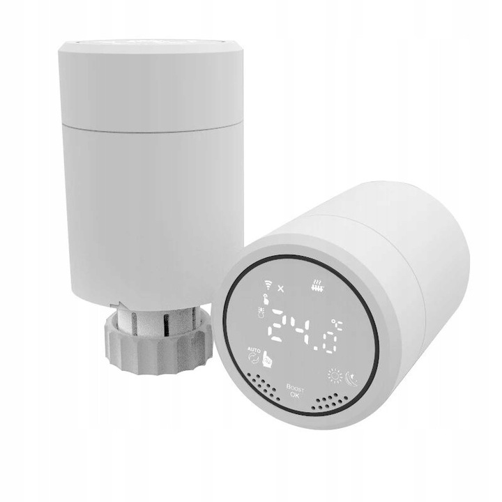 Set 3x Termostate ZigBee Tuya HY367, 3 adaptoare RA/RAVL/RAV, 5,2x9cm