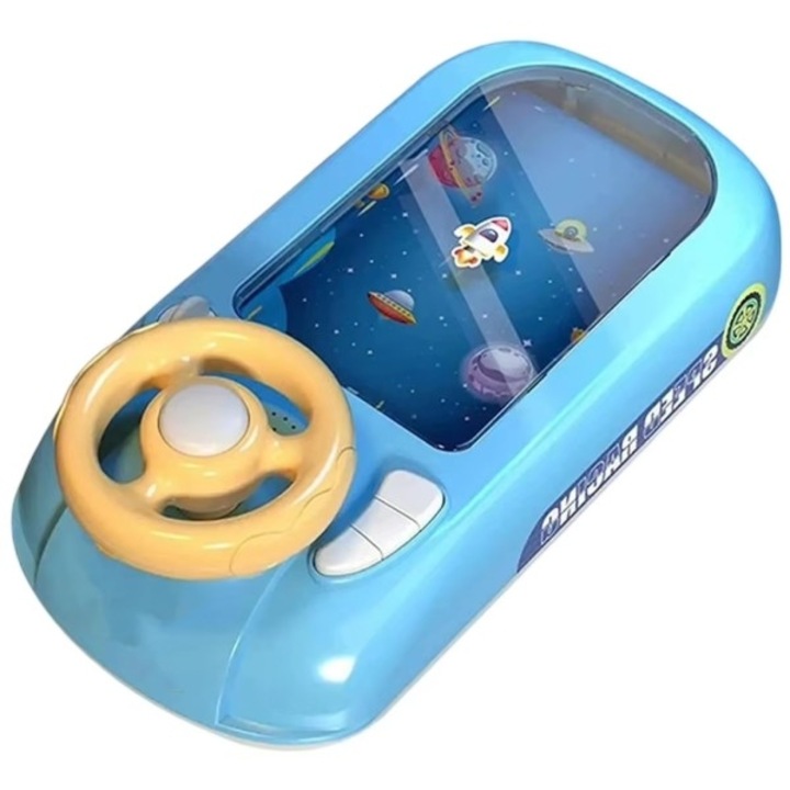 Joc Simulator de Condus, 3-6 Ani, Volan Interactiv, Efecte Sonore, din ABS, USB Inclus, Albastru