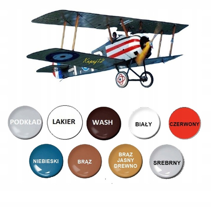 Model plastic Sopwitch Camel WWI Fighter, set complet cu vopsele, grund, lac si wash, 1:72