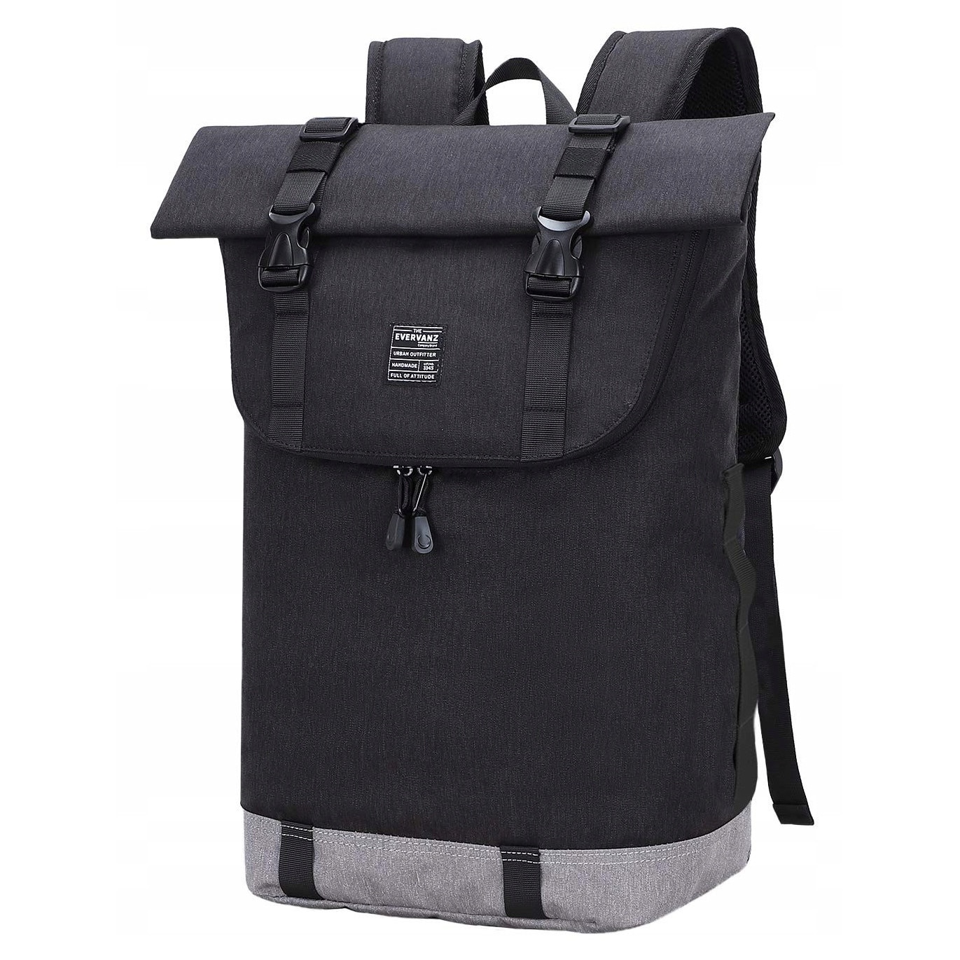 Rucsac laptop Evervanz, 15", 18-25 litri, negru, 36x14x52cm