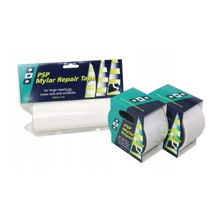 Лента за ремонт Mylar 150 мм x 3 м, прозрачна, за платна за уиндсърфинг