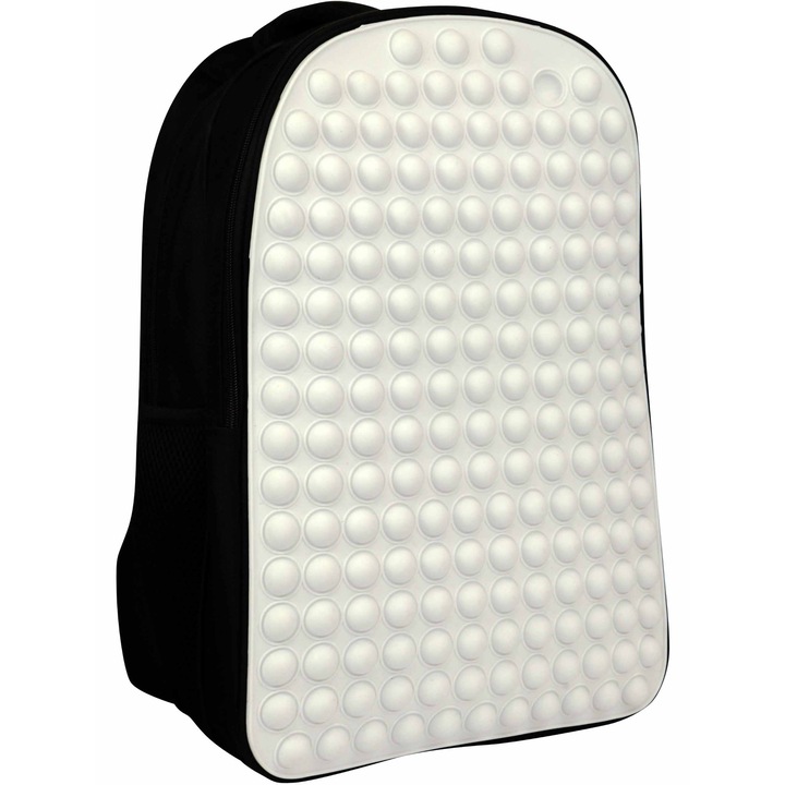 Gyermek hátizsák, Plecaczek, 2 rekeszes, fehér, 42x27x16.5cm