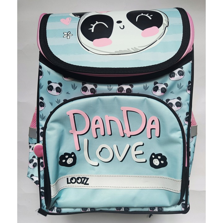 Ergonomikus iskolatáska LOOZZ PANDA LOVE modell, 36x17x27cm, többszínű, Venti Stream szellőzőrendszerrel