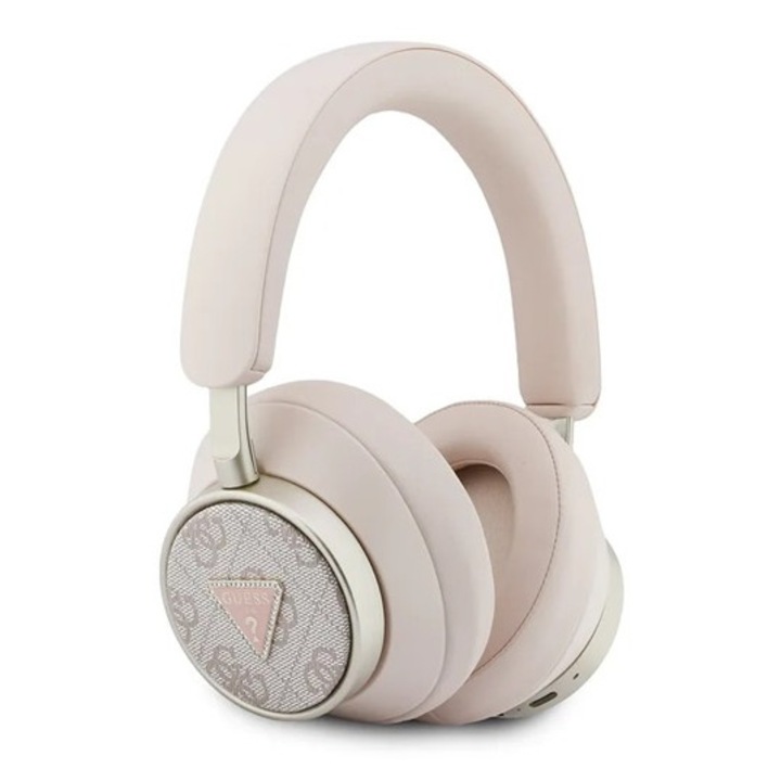 Guess pu 4g triangle logo enc bluetooth fejhallgató sztereo, v5.4, mikrofon, zajszűrő, rózsaszín