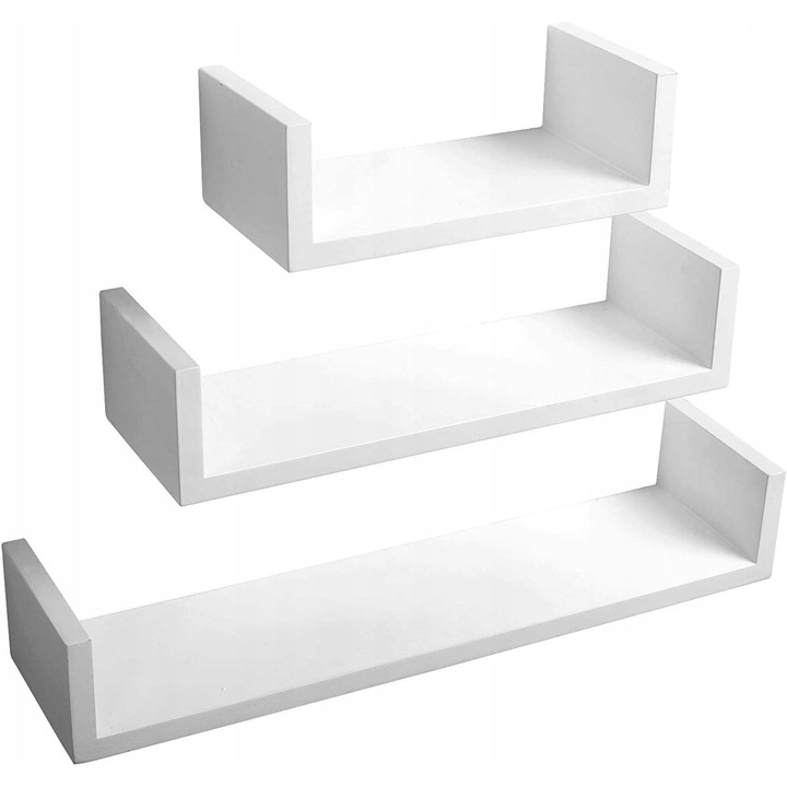 Set 3 rafturi, Alb, 42x7.5cm