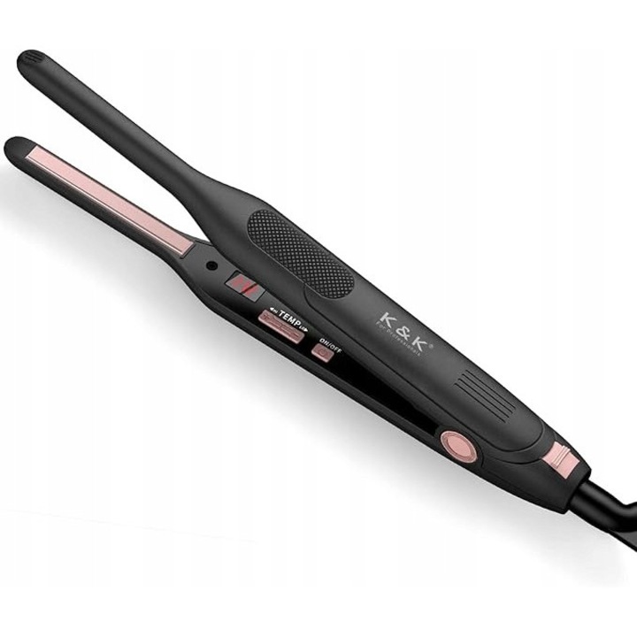 Placa de indreptat parul 2 in 1 K & K QY-1088, tytan, 7mm, pentru par scurt si cret