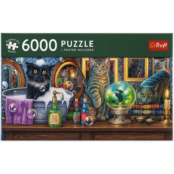 Puzzle 6000 darabos, prémium plus minőségű, többszínű, szett