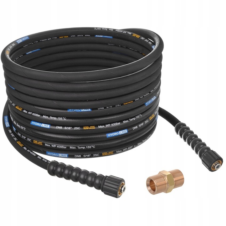 Hose 10m, 400BAR, guma, otel, pentru aparate de spalat cu presiune