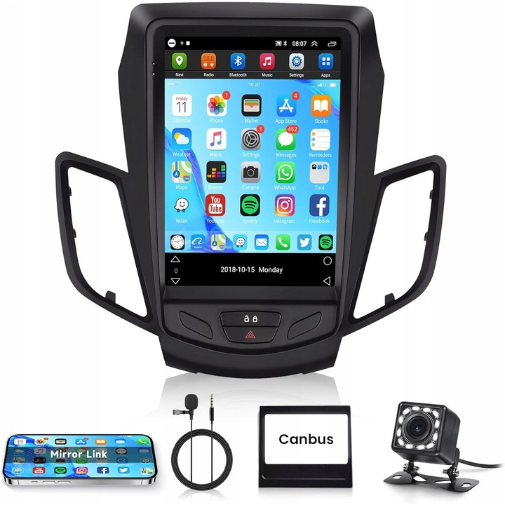 Radio auto RIMOODY pentru Ford Fiesta MK7, 9,7" touchscreen, GPS, Wi-Fi, Bluetooth, 1GB RAM, 32GB ROM