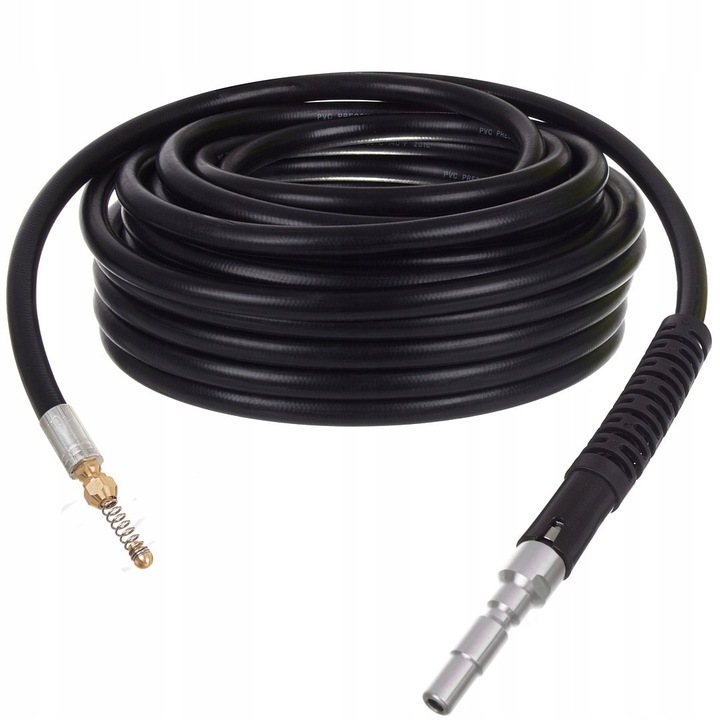 Hose 10m pentru canalizare cu duza cu arcuri, Techkar, compatibil cu Kranzle 1050, XA15, XA17, presiune maxima 200 Bar, temperatura maxima 60C