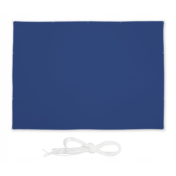 Zagau solar dreptunghiular, 4,5x5,5m, rezistent la intemperii, protectie UV 50+, albastru, set cu 4 linii de tensionare si geanta cu maner