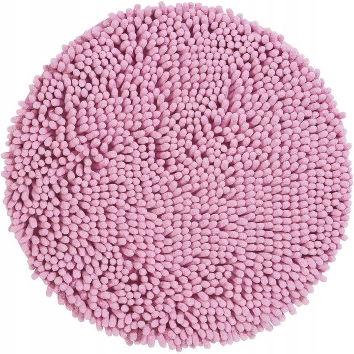 Covoras baie, roz, 56cm, antiderapant, din chenille, set disponibil