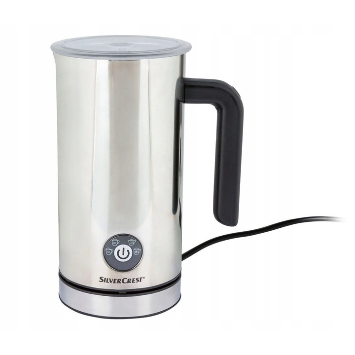 Spumant de lapte SilverCrest SMA 500 E1, 500 W, 4 tipuri de consistenta, inox, 109x206x150mm, set cu tel si mixer