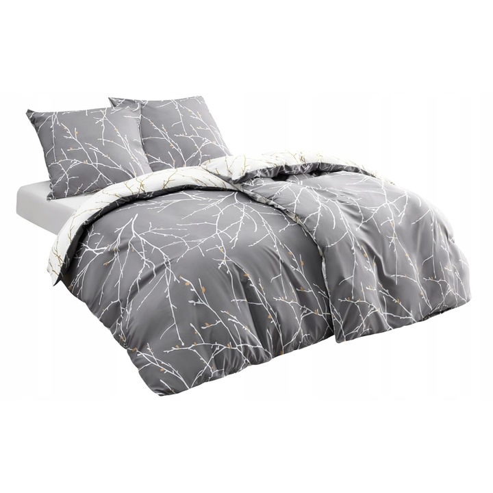 3 részes ágyneműhuzat garnitúra, Dream Catcher, 135x200cm, 80x80cm, szürke, mikroszálas