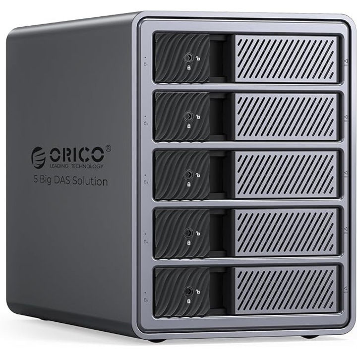 Obiect de stocare ORICO 9858RU3, 5 sloturi, 44-110 TB, gri, 263,8x146x199,5mm