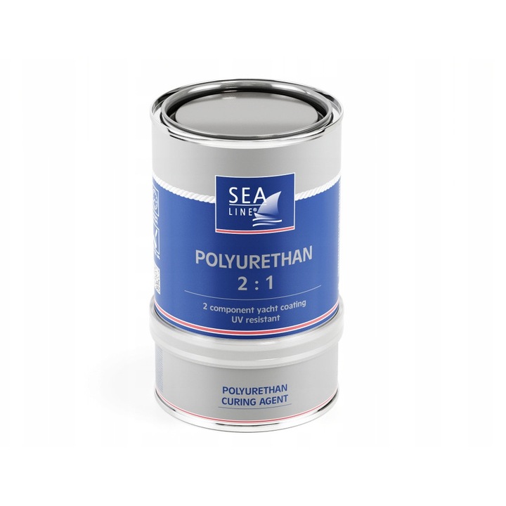 Vopsea poliuretanica, Sea-line, 0,75 l, gri, rezistenta la UV, lucioasa