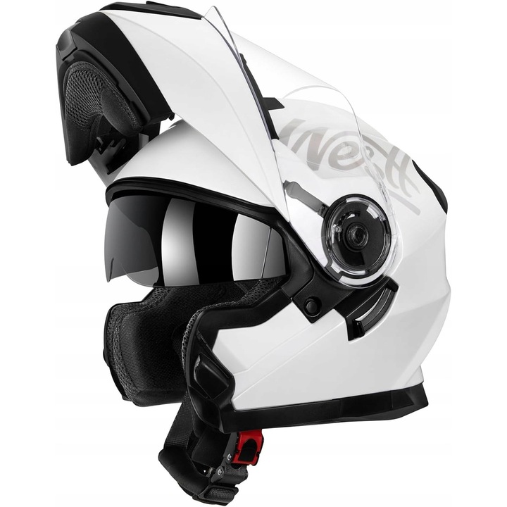 Kask motocyklowy Westt ECE-R 22.06, alb, rozmiar S, 1,6 kg, podwojny wizjer