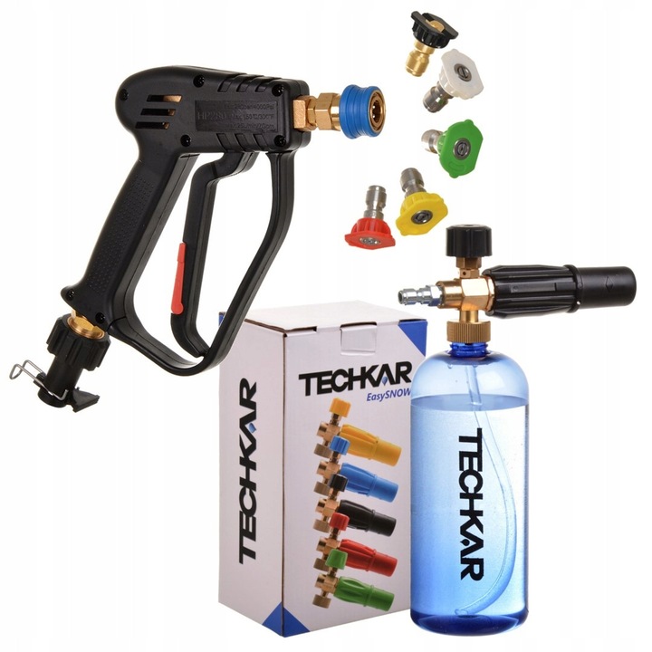 Pistol cu set de duze pentru aparate de spalat cu presiune, 140bar, 8mm, Black&Decker/Bosch/Stanley/Stiga