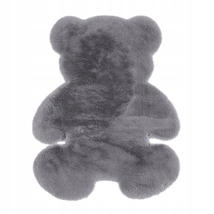 Szürke mackó alakú díszőszőnyeg, 75x105cm