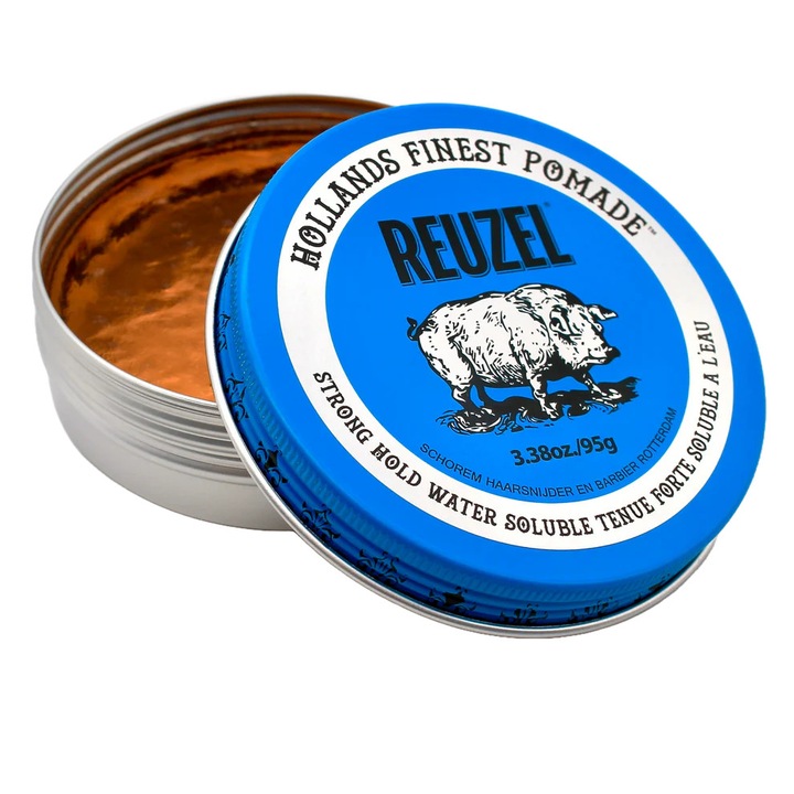 Pomadă pentru păr Reuzel Blue, putere mare de susținere, aspect lucios, 95 g