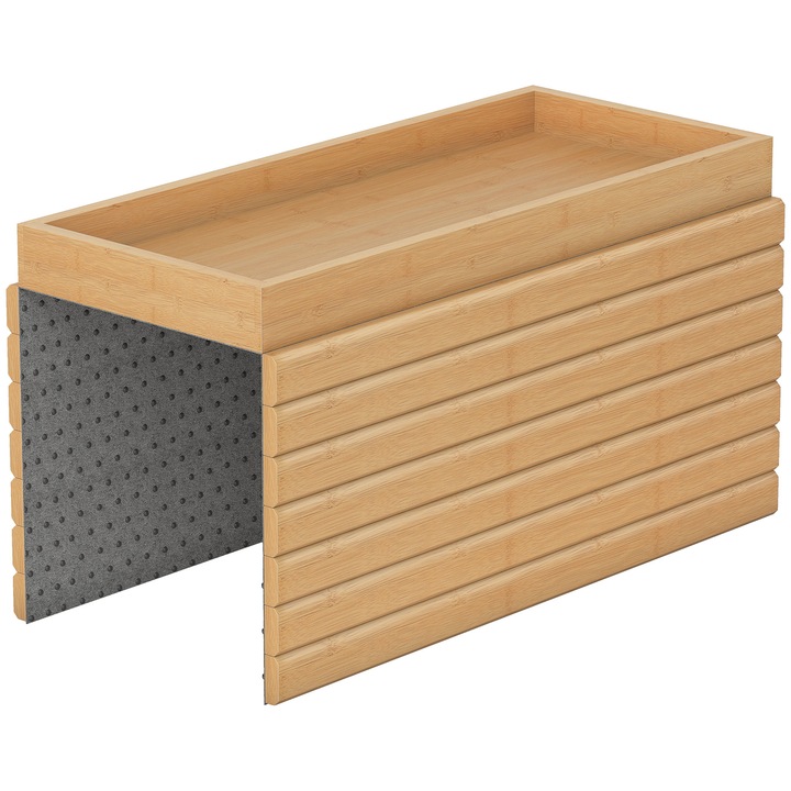 Tavă pentru bratul canapelei, Homcom, bambus, 45x33, 5x3cm, finisaj lemn natural