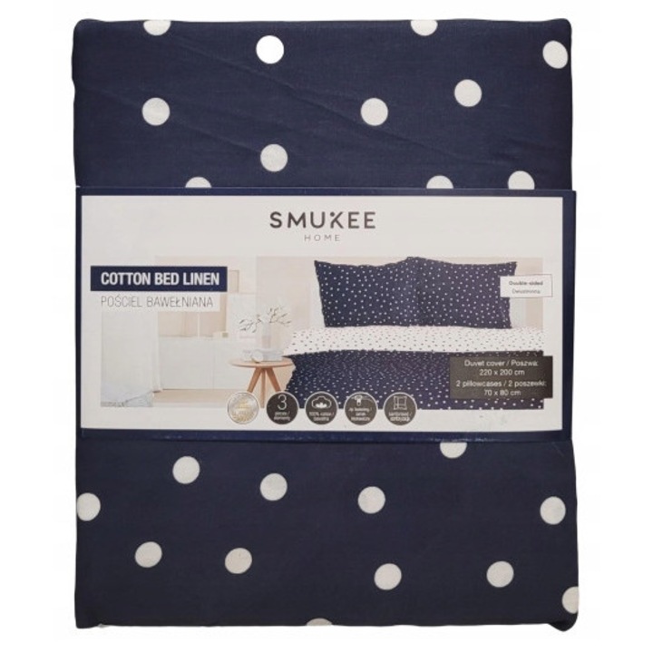 Ágynemű, 220x200cm, 2 párnahuzat 70x80cm, 100% pamut, modern minta, többszínű