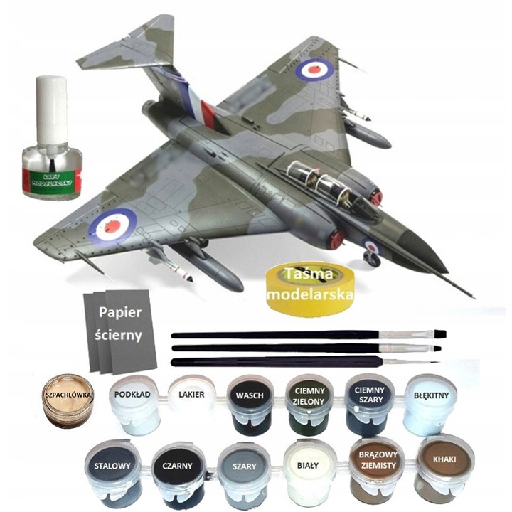 Model de avion Gloster Javelin, cu vopsele, lac, clei, 3 pensule, 1:72