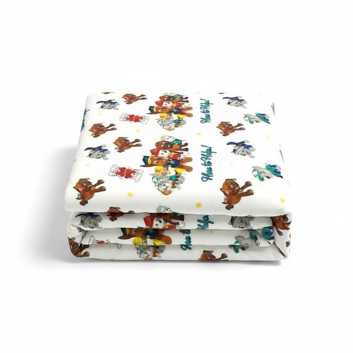 Set pilota si perna din bumbac ranforce cu Paw Patrol Alb pentru pat 2-8 / 2-12 ani - ASC6427968007379