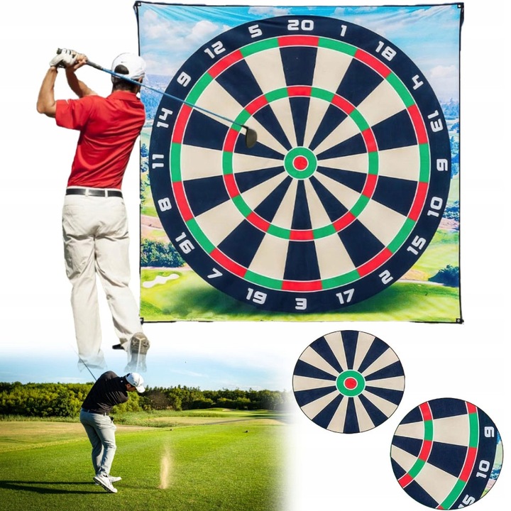 Set de golf portabil, 180x180cm, 4 mingi colorate, pentru interior/ exterior