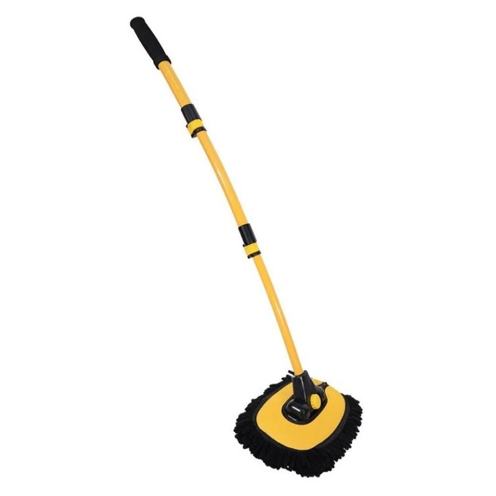 Autómosó kefe, eR D L, teleszkópos, sárga/fekete, 100cm