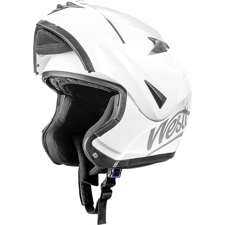 Kask motocyklowy Westt Storm Flip-up, XL 61-62 cm, cu viziera antiaburire, greutate 1550 g, alb