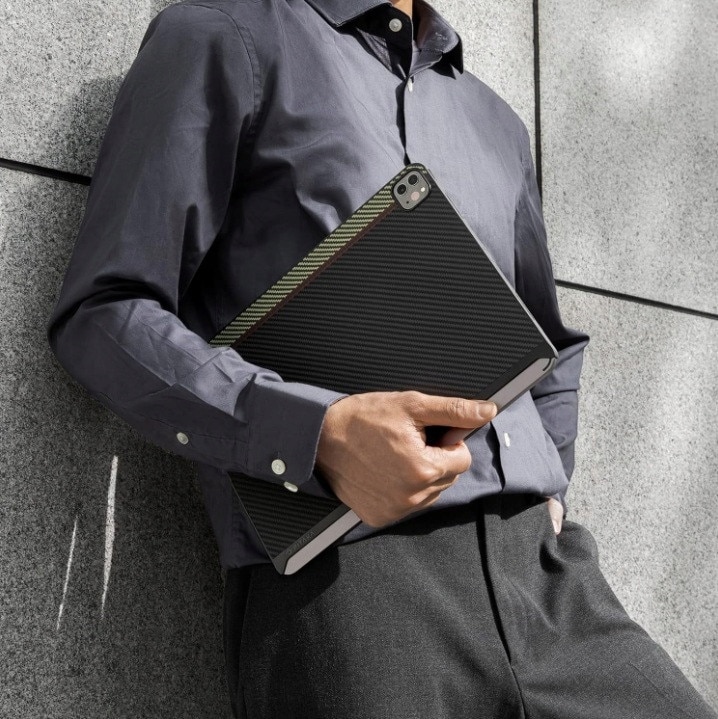 Husa Pitaka Fusion Weaving Overture MagEZ pentru iPad Pro 12,9" (5. si 6. generatie), aramid, ultra subtire, magnetica