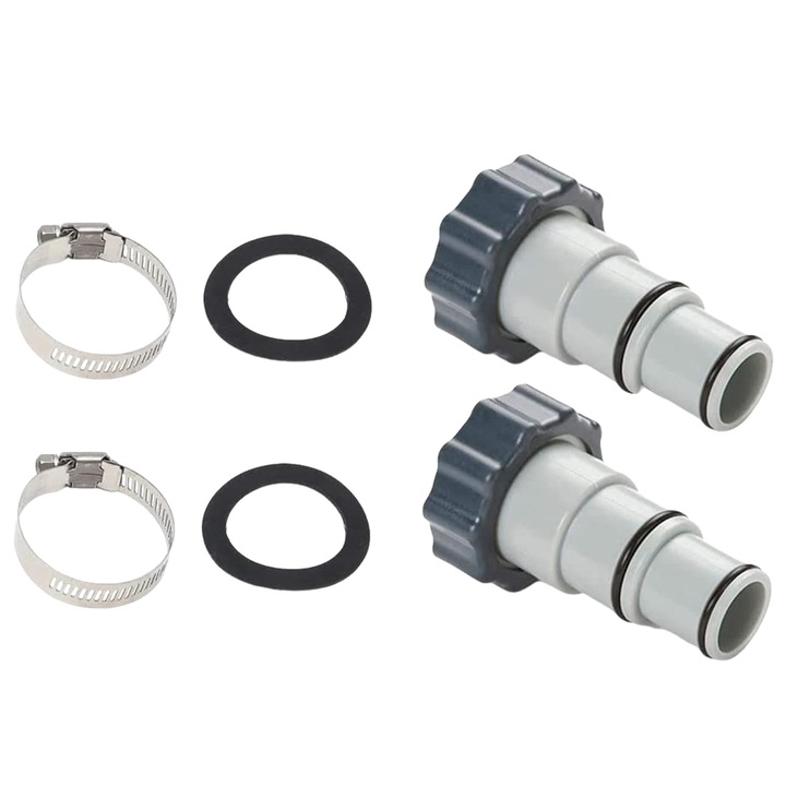 Set adaptoare furtun piscina tip A, 1.5 la 1.25 inch, pentru pompe cu conexiune filetata, 2 bucati