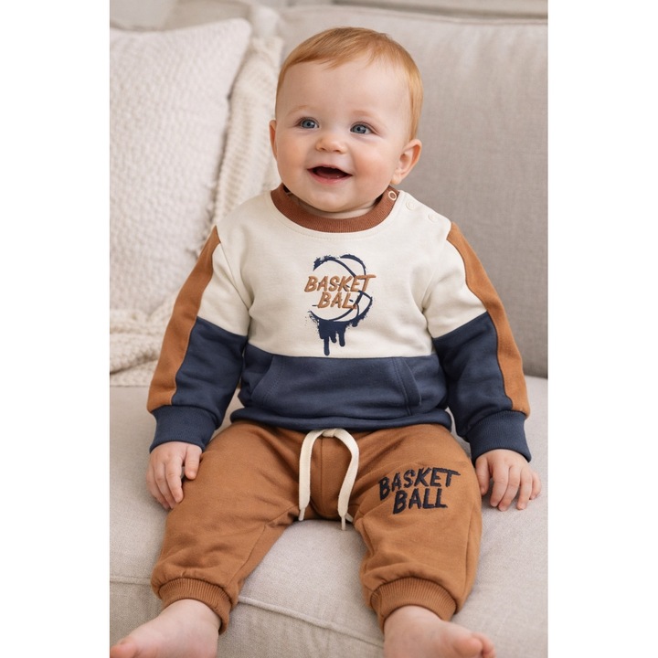 Trening bebe baieti maro bleumarin 2 piese Basket Ball