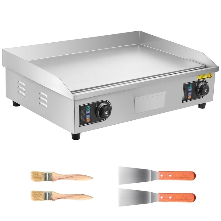 Plita electrica, Plancha Inox 4000 W, suprafata de gatit Neteda 655 x 400 mm, control reglabil al temperaturii 50-300°C