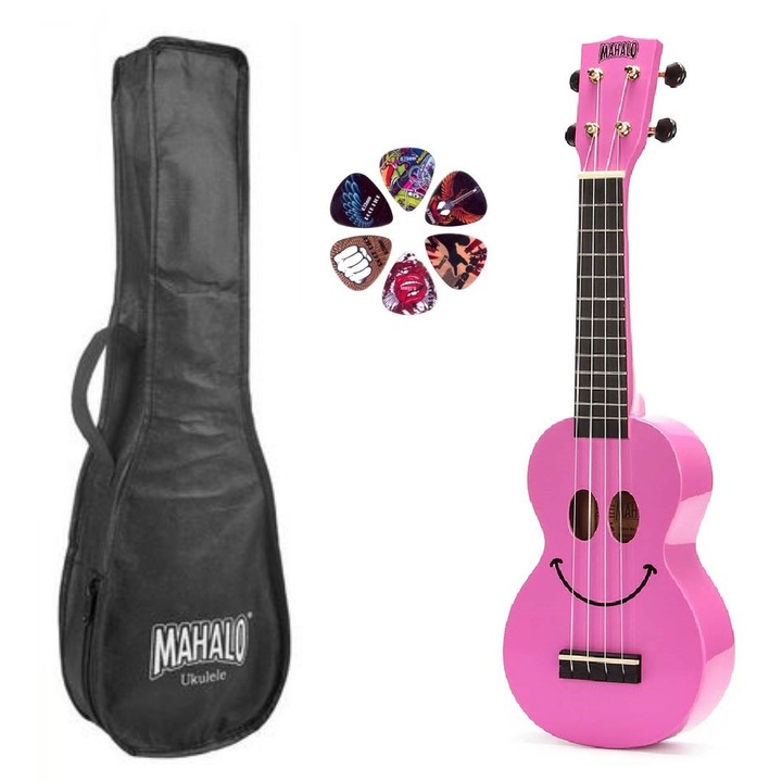 Mahalo SMILE PK Basic1 ukulele szett, 52 cm, tok, pengető