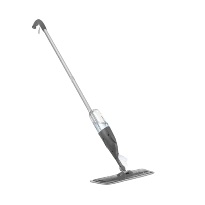 Mop cu Pulverizator Ruhhy, Plat Rotativ 360, Rezervor 300 ml, 3 Rezerve Lavabile, Alb-Gri, 120 cm