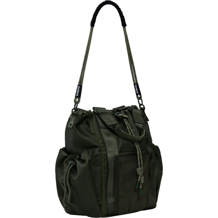 Rucsac femei Desigual Neo Grunge Globe, kaki, 23.5x14x34cm