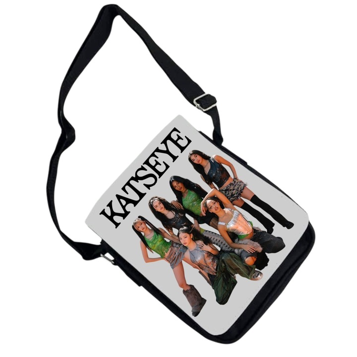Geantă personalizată K-POP, neagră, 18x20x6 cm