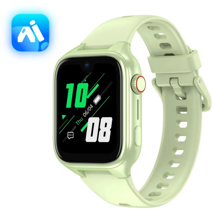 Ceas inteligent Stelio Junior Pro AI 4G, silicon, verde, 1.3 inch