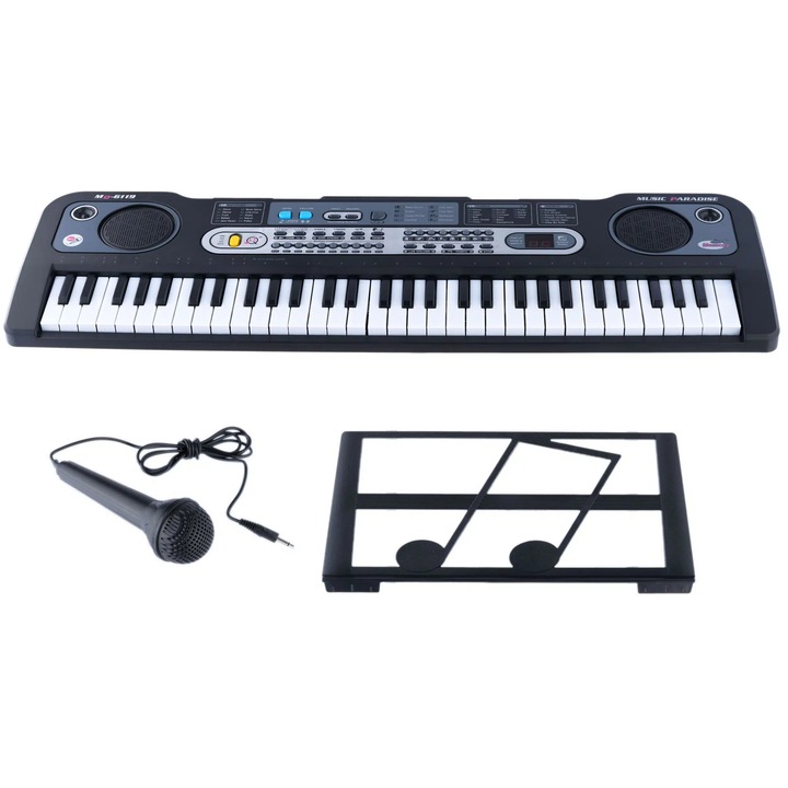 Orga electronica Tea Sports MQ-6119, 61 taste, negru, microfon inclus, 800x289x92mm