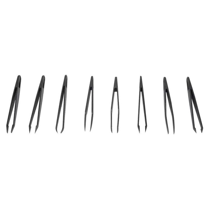 Set De Pensete Antistatice, Plastic, 8 Bucati, Lungime 11, 6 Cm, Manere Ergonomice, Destinatie: Electronica, Modelism, Bijuterie, Cosmetica