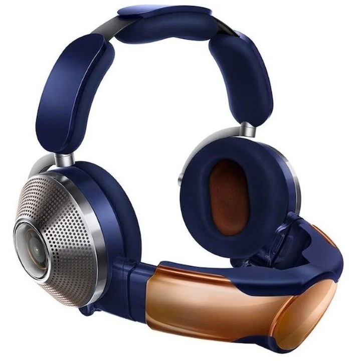 Casti over-ear Dyson Zone Absolute+, albastru inchis, cu cablu si wireless, pentru adulti