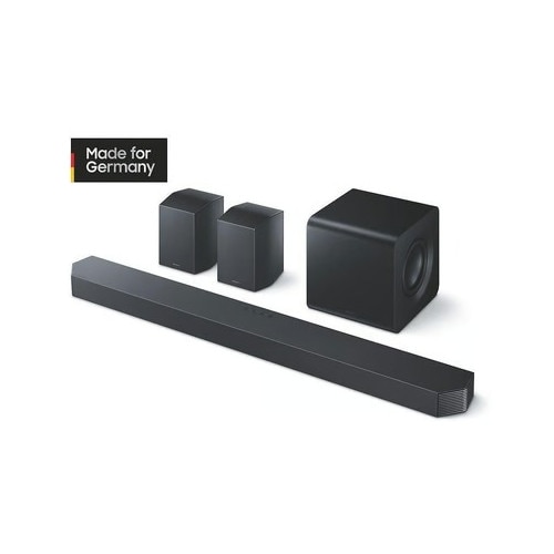 Soundbar Samsung cu subwoofer, 9.1.4 canale, Bluetooth, negru, set complet