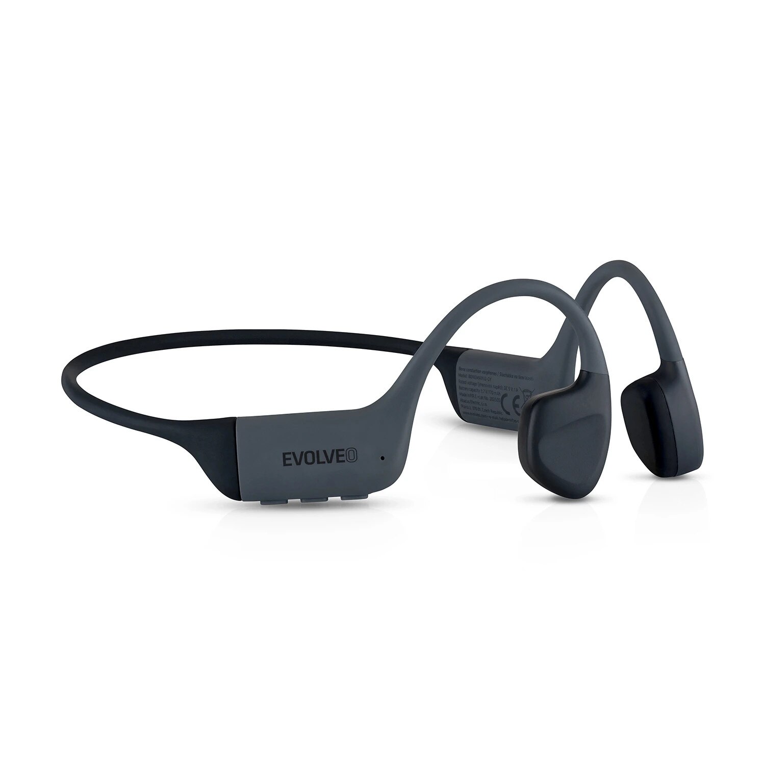 Casti wireless EVOLVEO BoneMax, impermeabile IPX8, 32 GB, gri, pentru sportivi