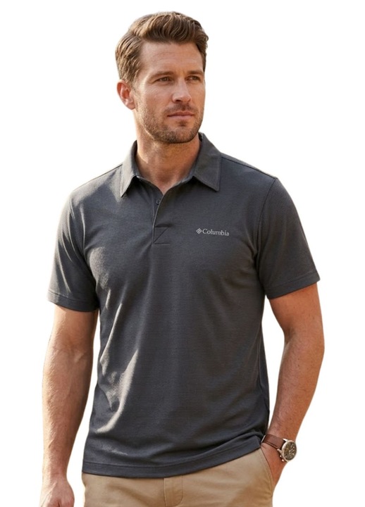 Férfi Columbia póló, sportos, szürke, poliészter, XS INTL
